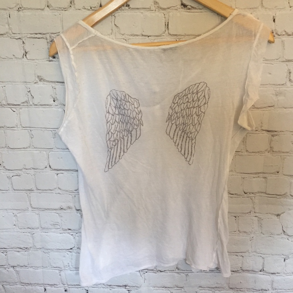 Angel Wing White Women's Top